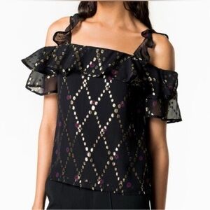 A.L.C silk cold shoulder top